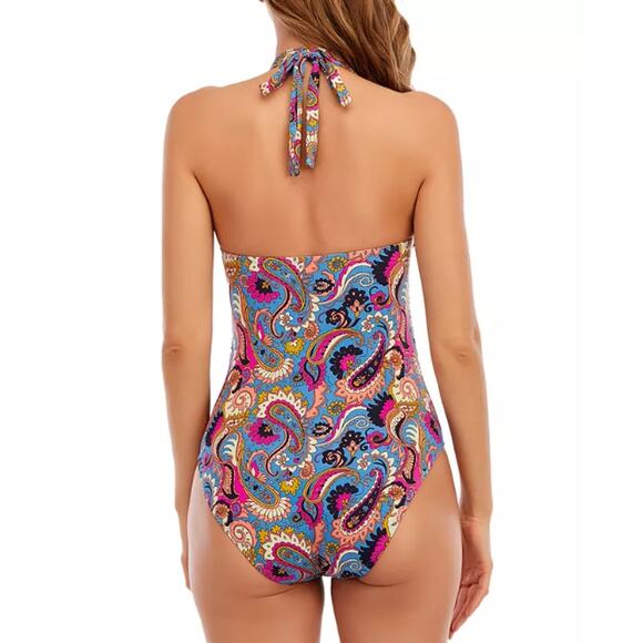 LUCKY BRAND Paisley Poolside Charm One Piece Swimsuit Small Multicolor NWT - Picture 4 of 13